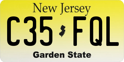 NJ license plate C35FQL