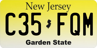 NJ license plate C35FQM