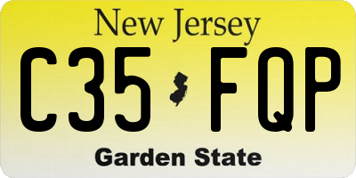 NJ license plate C35FQP