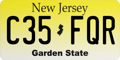 NJ license plate C35FQR