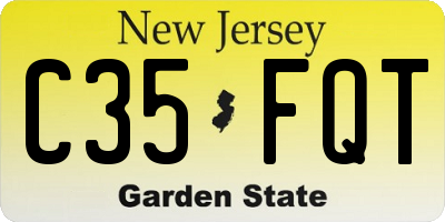 NJ license plate C35FQT