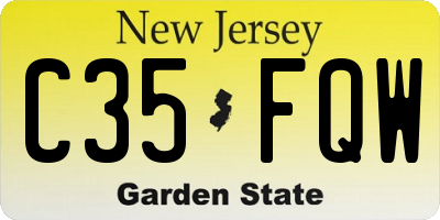 NJ license plate C35FQW