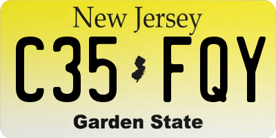 NJ license plate C35FQY