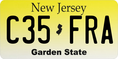 NJ license plate C35FRA