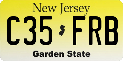 NJ license plate C35FRB