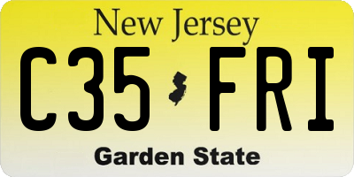 NJ license plate C35FRI