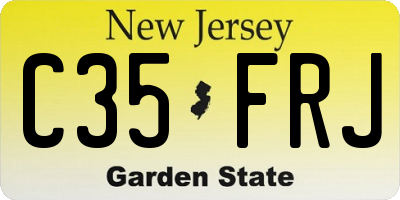 NJ license plate C35FRJ