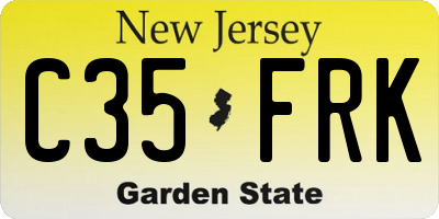 NJ license plate C35FRK