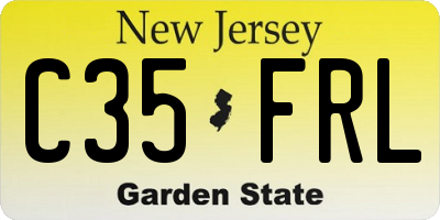 NJ license plate C35FRL