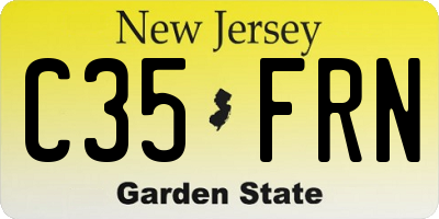 NJ license plate C35FRN