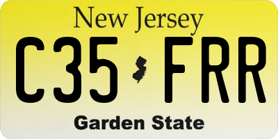 NJ license plate C35FRR