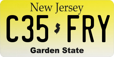 NJ license plate C35FRY