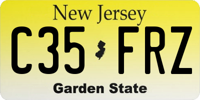 NJ license plate C35FRZ