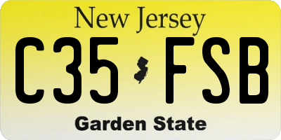 NJ license plate C35FSB