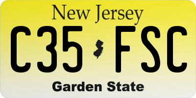 NJ license plate C35FSC