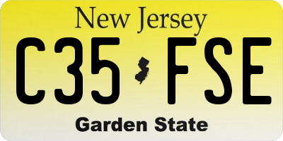 NJ license plate C35FSE