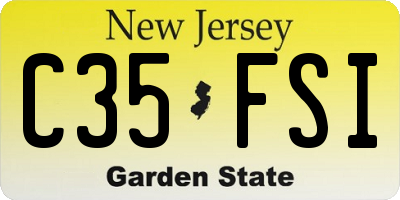 NJ license plate C35FSI