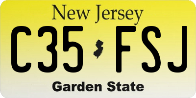 NJ license plate C35FSJ