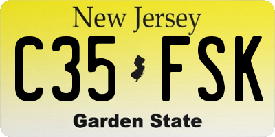 NJ license plate C35FSK