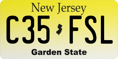 NJ license plate C35FSL