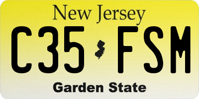 NJ license plate C35FSM