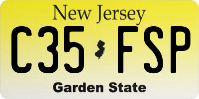 NJ license plate C35FSP