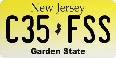 NJ license plate C35FSS