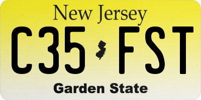 NJ license plate C35FST