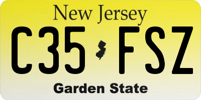 NJ license plate C35FSZ