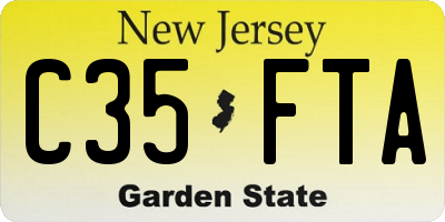 NJ license plate C35FTA