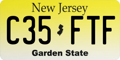 NJ license plate C35FTF