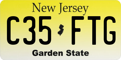 NJ license plate C35FTG