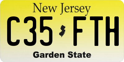 NJ license plate C35FTH