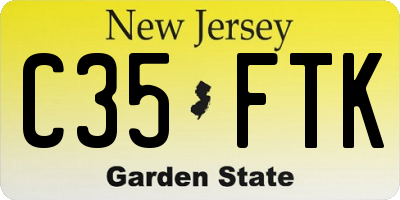 NJ license plate C35FTK