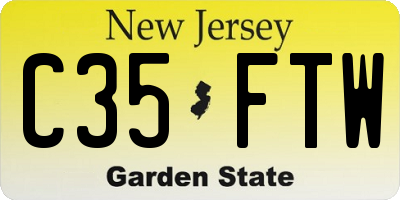 NJ license plate C35FTW