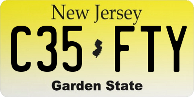 NJ license plate C35FTY