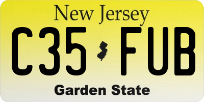 NJ license plate C35FUB