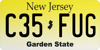 NJ license plate C35FUG