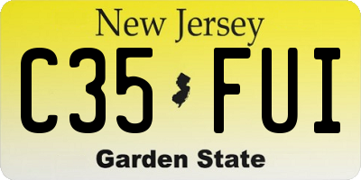 NJ license plate C35FUI