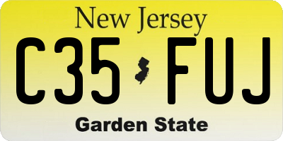 NJ license plate C35FUJ