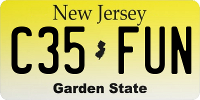 NJ license plate C35FUN