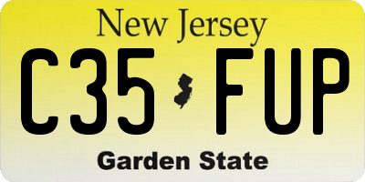 NJ license plate C35FUP