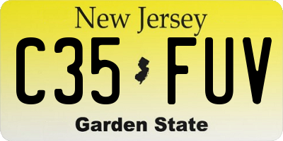 NJ license plate C35FUV