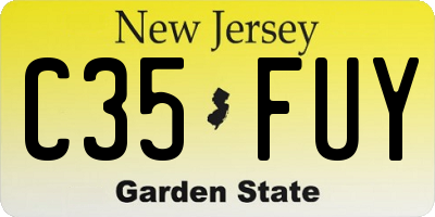 NJ license plate C35FUY