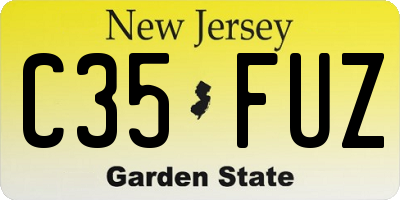 NJ license plate C35FUZ