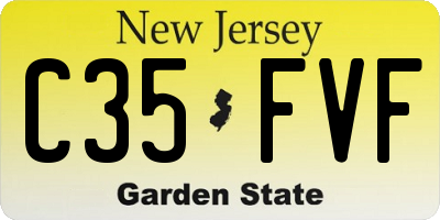 NJ license plate C35FVF