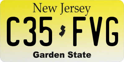 NJ license plate C35FVG