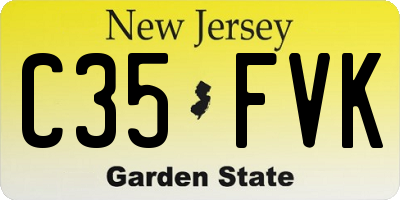 NJ license plate C35FVK