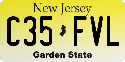 NJ license plate C35FVL