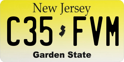 NJ license plate C35FVM